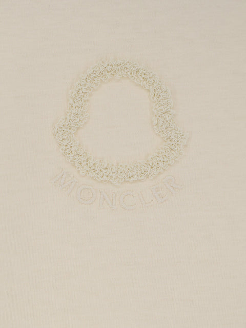 Cotton T-shirt with flocked logo on the front