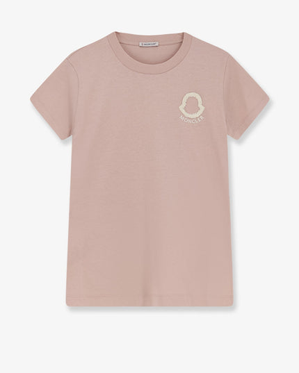 Cotton T-shirt with flocked logo on the front