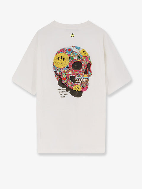 Cotton T-shirt with multicolored logo on the back