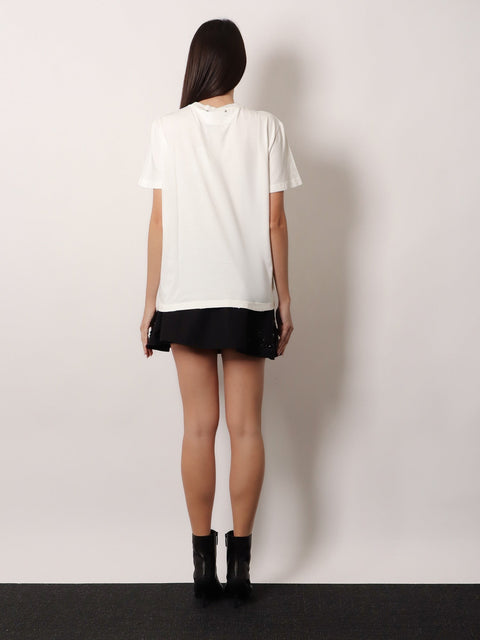 Cotton t-shirt with rhinestones