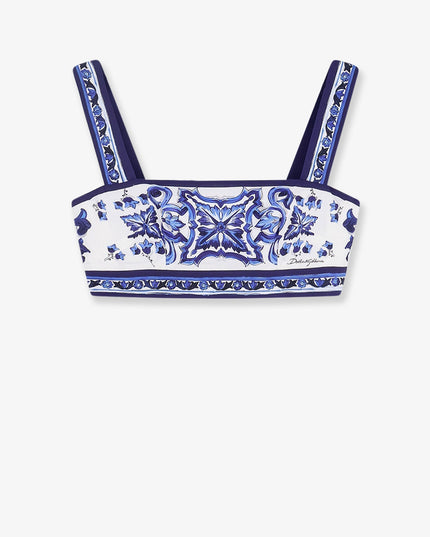 Cotton top with Maiolica print