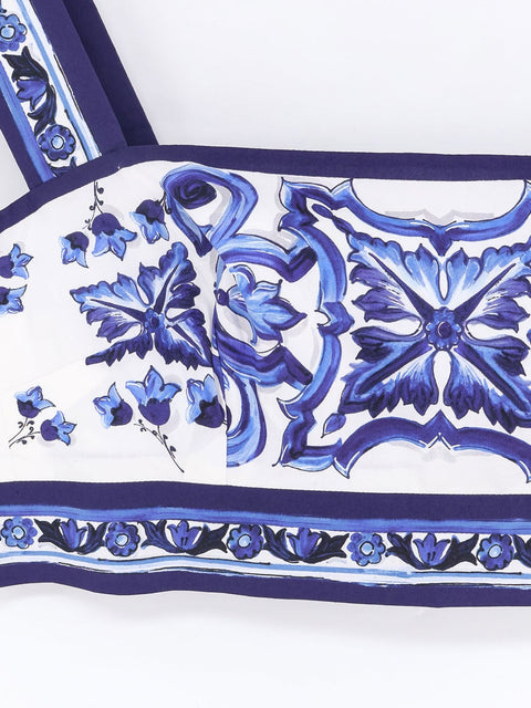Cotton top with Maiolica print