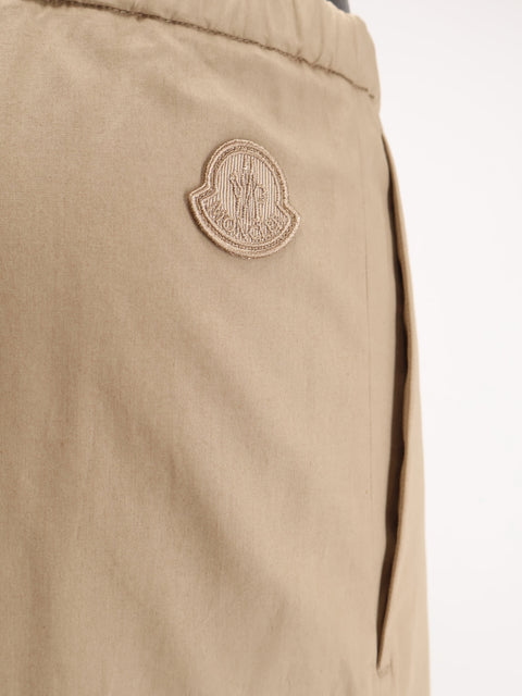 Cotton trousers with logo patch