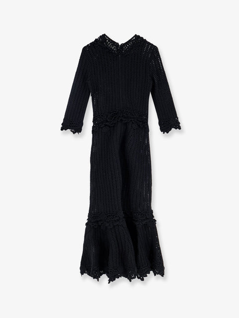 Crochet fabric long dress