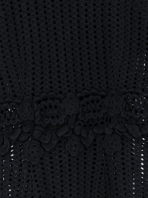 Crochet fabric long dress