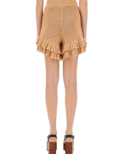 CROCHET KNIT MINI SHORTS