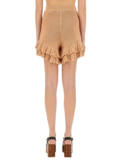 CROCHET KNIT MINI SHORTS