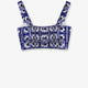 Cropped cotton top with Maiolica print