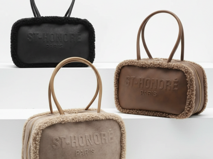 ST - HONORÉ Tasche in Wildlederoptik mit Pelzbesatz - ModeEcho