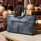 Modische Schultertasche aus Vintage-Leder mit rundem Henkel – Geräumig und Stilvoll