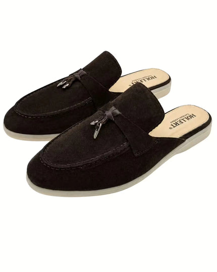 HOLLERT | Loafer aus Kalbsveloursleder mit Tassel-Detail | Braun | Herren