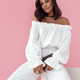 Leinen-Set Bluse & Hose MIA – Ecru