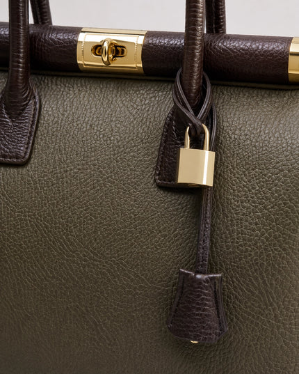 ZEEN | NORA Taupe | Dollaro-Ledertasche | Made in Italy
