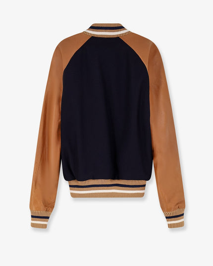 D2 Varsity wool and leather bomber