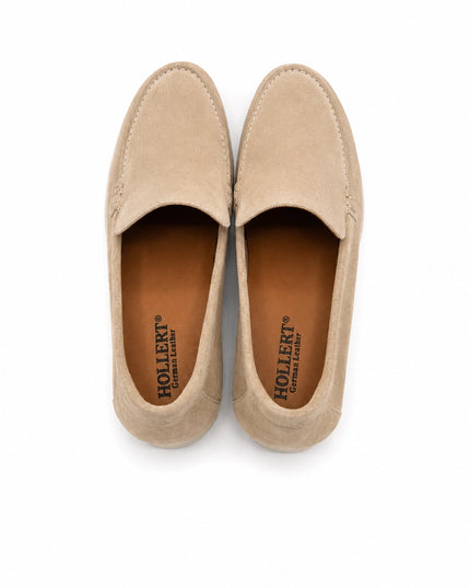 HOLLERT | Herren Loafer aus Kalbsveloursleder | Beige