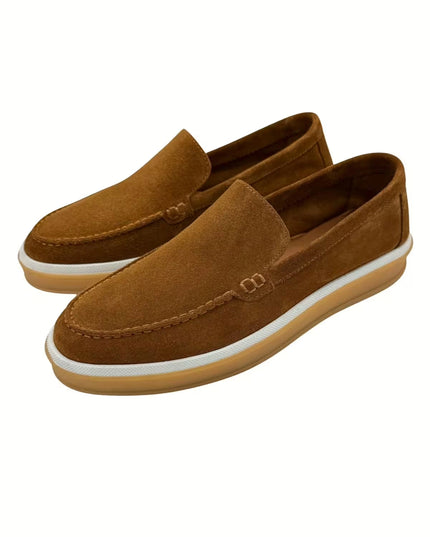 HOLLERT | Loafer aus Kalbsveloursleder | Whisky | Herren