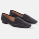 Cipó Beige Leder-Loafer mit eckiger Spitze – Flach