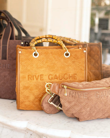 Vimoda Paris | RIVE GAUCHE gesteppte Handtasche mit Bambusgriffen | Multicolor