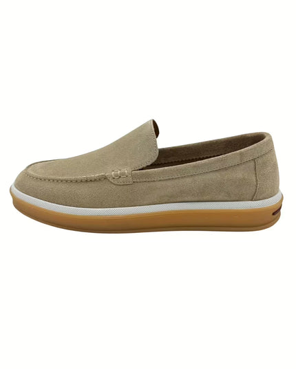 HOLLERT | Loafer aus Kalbsveloursleder | Beige | Herren