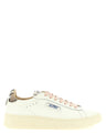 Autry | Dallas Low Sneaker mit Python-Detail | Weiss/Rosa | Damen