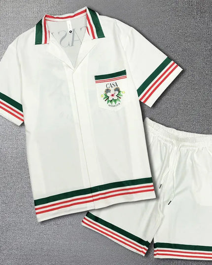 Summer Lapel Cardigan men beach set