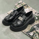 British Style Glossy Leather Loafers