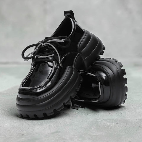 Tokyo High Platform Patent Lace Ups - ModeEcho