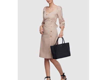 Demi Black Vegan Winged Tote Bag