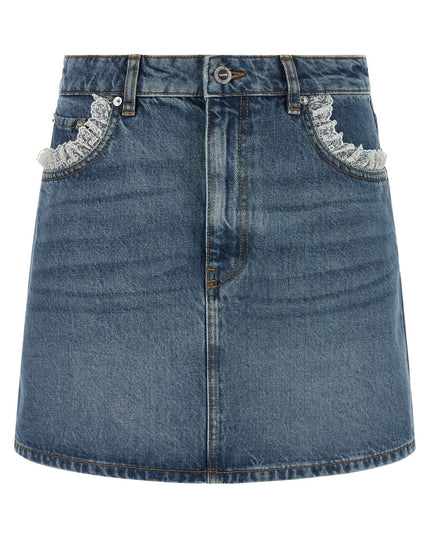 Denim and lace skirt
