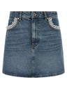 Denim and lace skirt