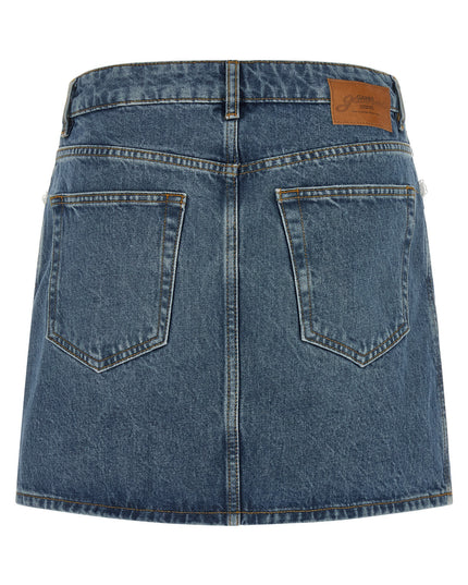 Denim and lace skirt