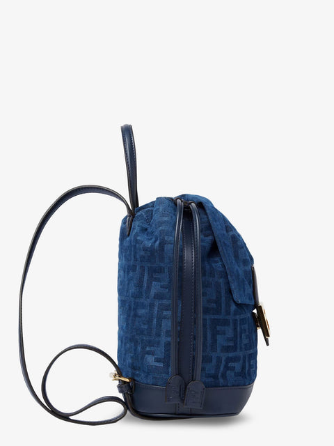 Denim backpack with flocked FF detail