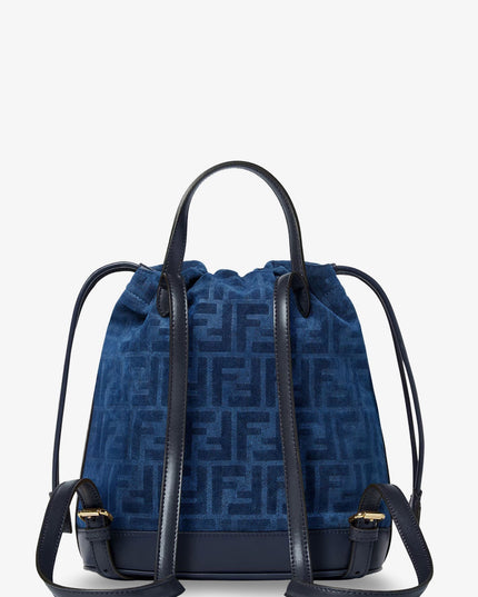 Denim backpack with flocked FF detail