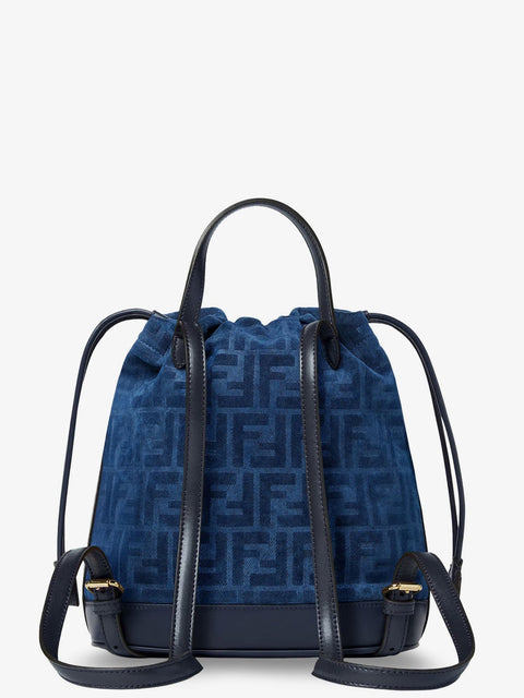 Denim backpack with flocked FF detail