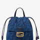 Denim backpack with flocked FF detail