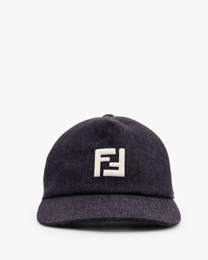 Denim baseball hat with logo embroidery