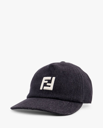 Denim baseball hat with logo embroidery