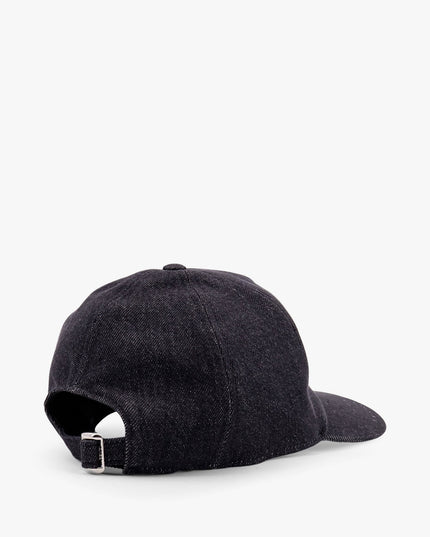 Denim baseball hat with logo embroidery