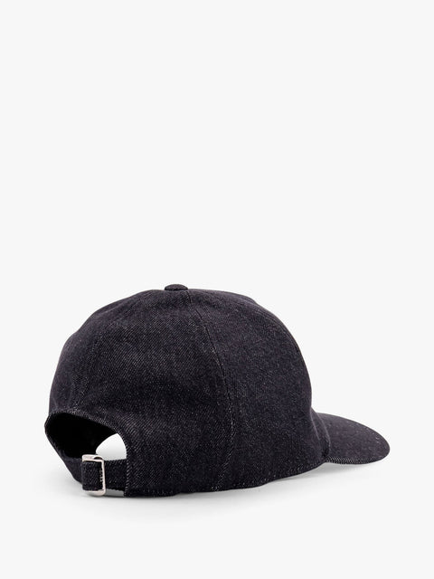 Denim baseball hat with logo embroidery