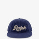 Denim hat with logo on the front