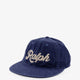 Denim hat with logo on the front