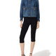 DENIM HIGH NECK GATHERED JACKET