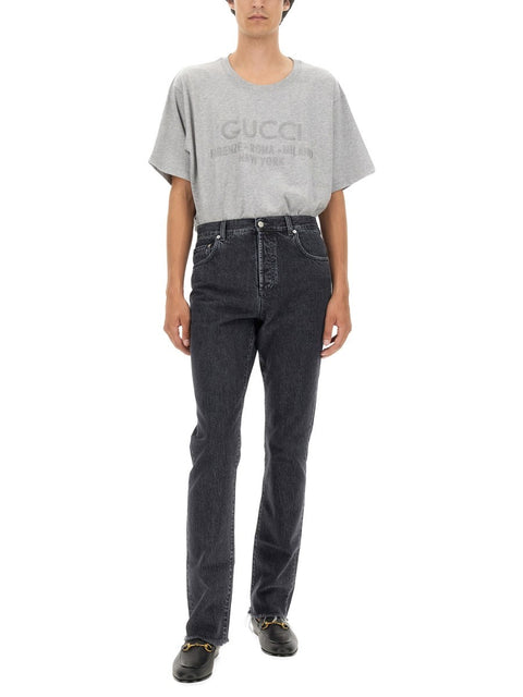 DENIM PANTS WITH LABEL
