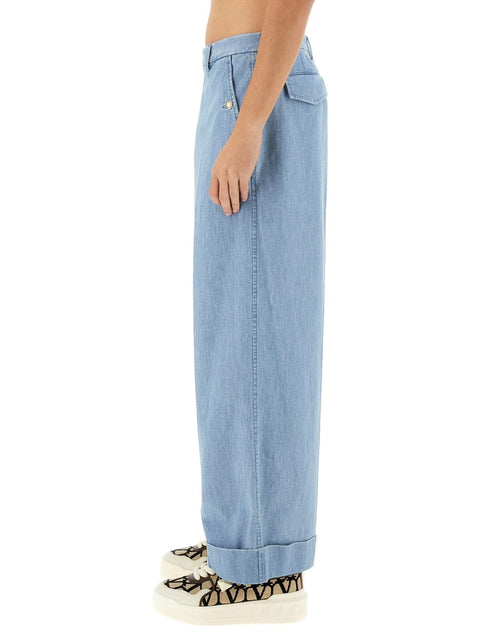 DENIM PANTS WITH LAPELS