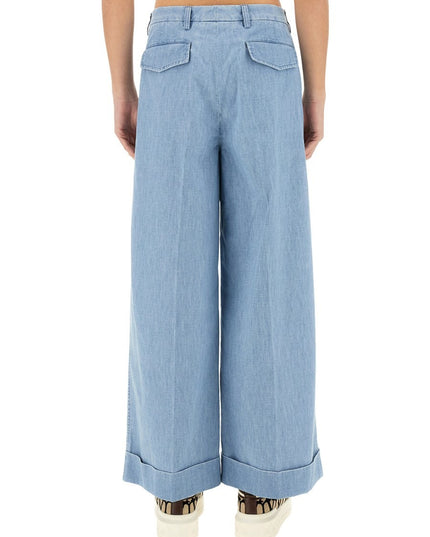 DENIM PANTS WITH LAPELS