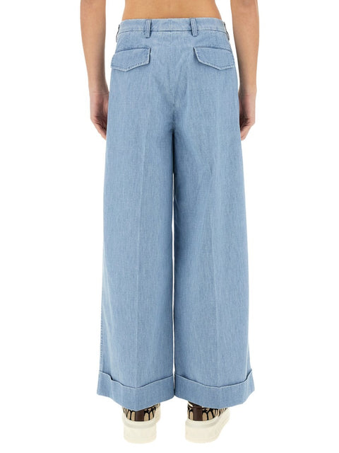 DENIM PANTS WITH LAPELS