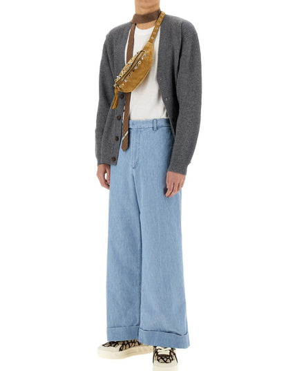 DENIM PANTS WITH LAPELS