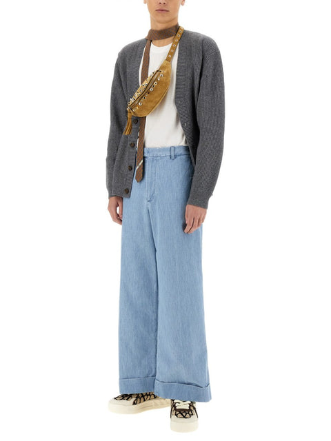 DENIM PANTS WITH LAPELS