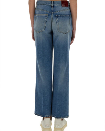 DENIM PANTS WITH LOGO LABEL