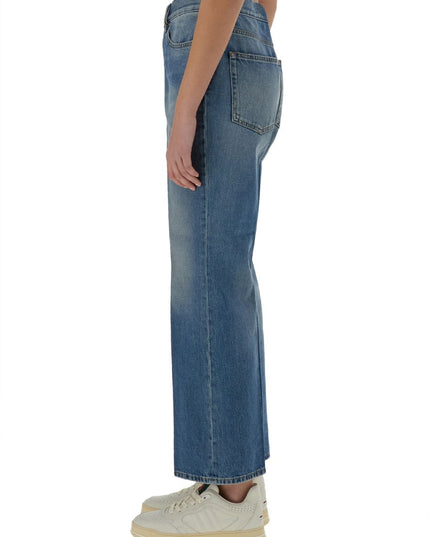 DENIM PANTS WITH LOGO LABEL